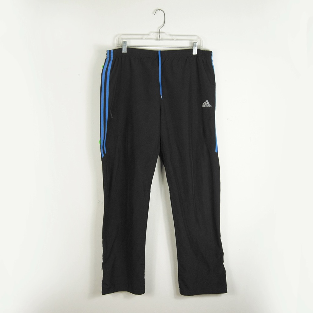 Adidas Cooling Clima 365 Black and Blue Lined Track Jogger Pants